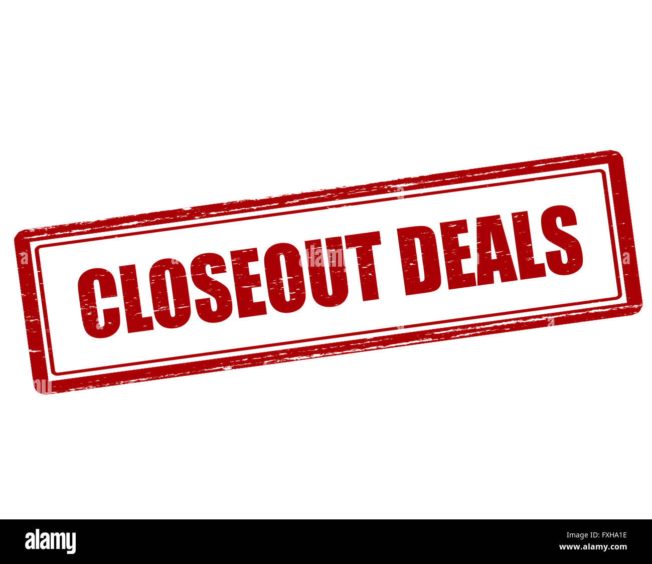 Rubber stamp with text closeout deals inside, vector illustration